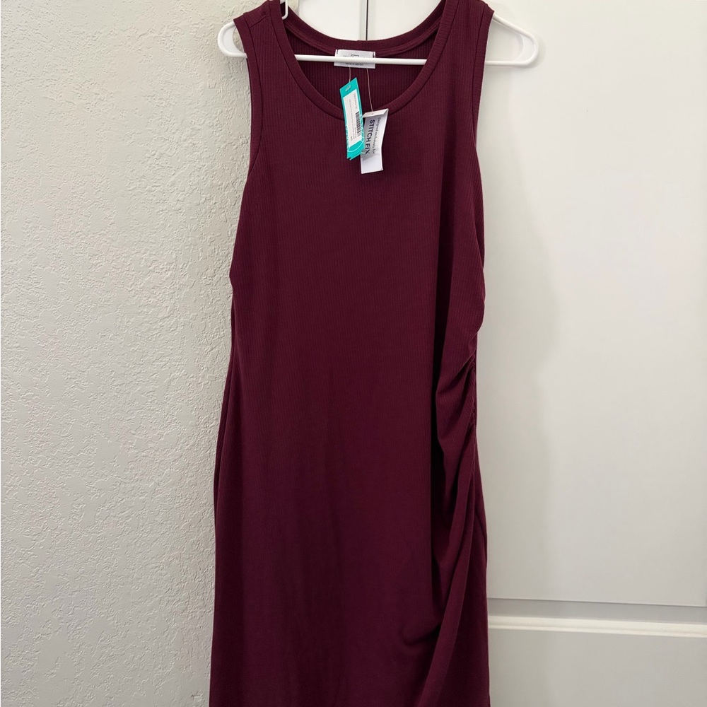 Gilli Allison Maternity Knit Fitted Ruched Dress